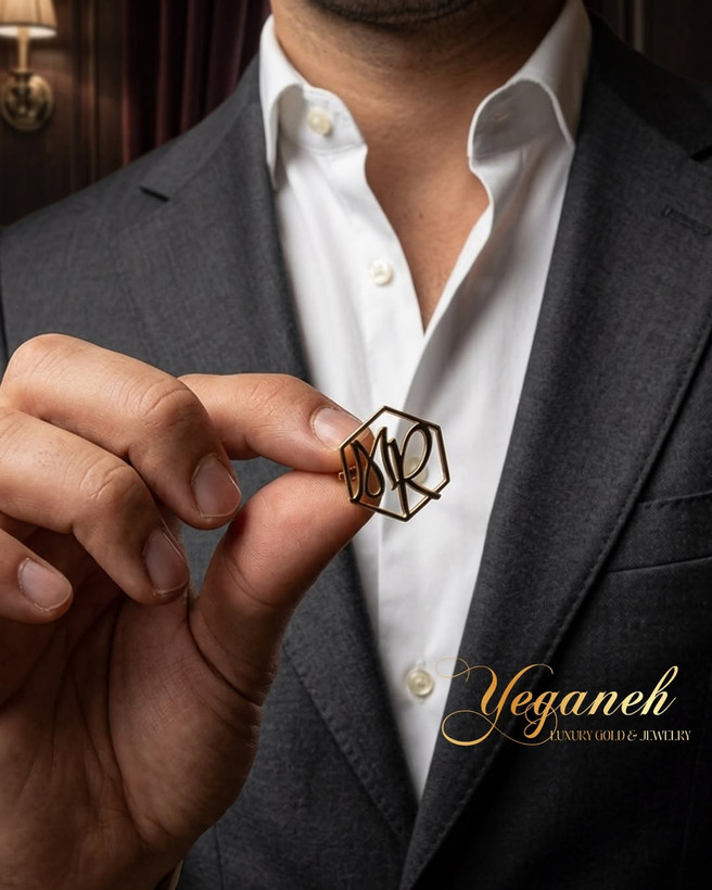 سنجاق سینه طلا مردانه طرح اختصاصی کد ۲۰۶۳